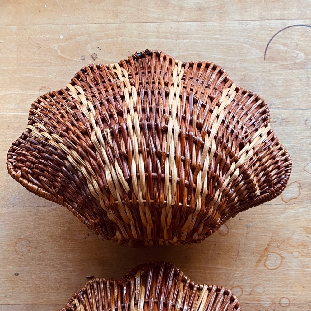 Pair of Wicker Seashells